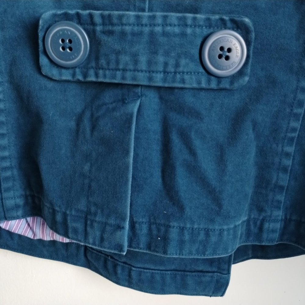 American Eagle Women's Double Breasted Blazer Jacket Blue Chunky Buttons Medium - Picture 5 of 8